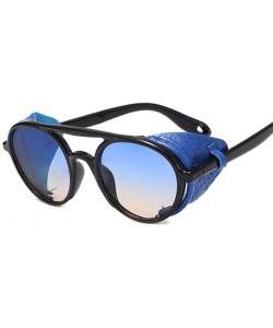 Shield Retro Oval Steampunk Sunglasses Men Women Side Shield Goggles Metal Frame Gothic Mirror Lens Sun Glasses - C81998ACK0C...