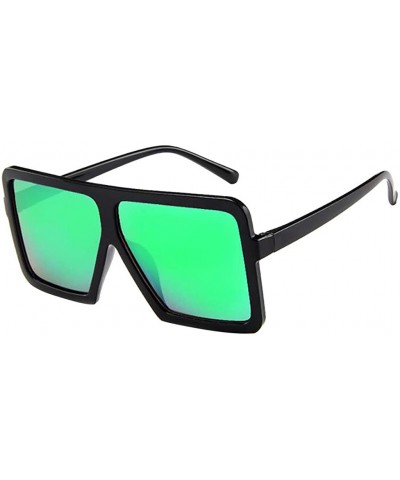 Round Vintage Sunglasses- Retro Glasses Unisex Big Frame Sunglasses Eyewear - Green - CP18RU9C56S $7.30