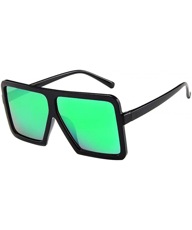 Round Vintage Sunglasses- Retro Glasses Unisex Big Frame Sunglasses Eyewear - Green - CP18RU9C56S $7.30