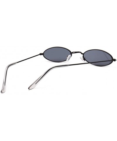 Oval Retro Small Oval Sunglasses Women Female Vintage Hip Hop Balck Glasses Retro Sunglass Lady Eyewear - CE198UOSX4N $12.52