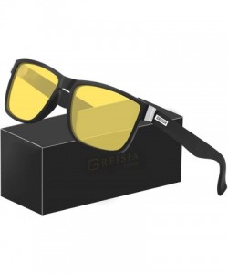 Rectangular Vintage Polarized Sunglasses for Men and Women Driving Sun glasses 100% UV Protection - Night Vision Glasses - CS...