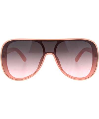 Sport Retro Plastic Racer Shield Hip Hop Sunglasses - Pink Smoke - C718I723WIG $7.19