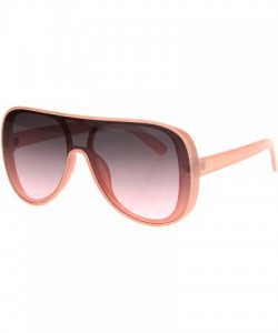 Sport Retro Plastic Racer Shield Hip Hop Sunglasses - Pink Smoke - C718I723WIG $7.19
