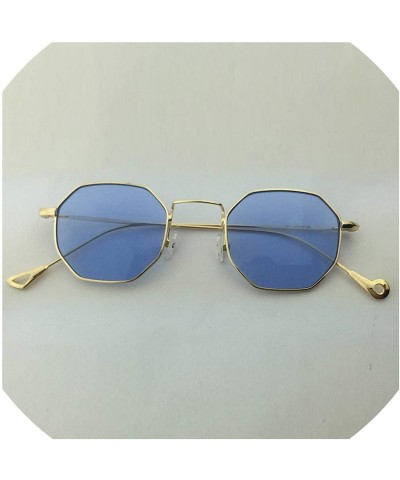 Oversized Sunglasses Women Small Frame Polygon Sunglasses men Brand Designer Blue Pink Clear Lens Sun Glasses - 1 - CT18W7HWW...