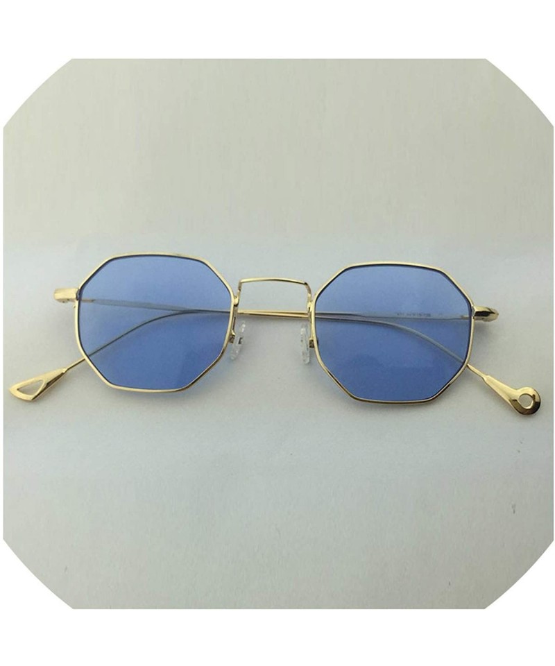 Oversized Sunglasses Women Small Frame Polygon Sunglasses men Brand Designer Blue Pink Clear Lens Sun Glasses - 1 - CT18W7HWW...