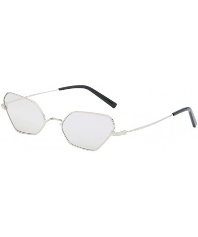 Rimless Men Women Vintage Retro Plastic Octagon Geometric Frame Sunglasses - B - CX18Q3T8W3O $10.72