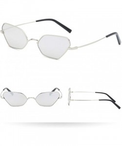 Rimless Men Women Vintage Retro Plastic Octagon Geometric Frame Sunglasses - B - CX18Q3T8W3O $10.72