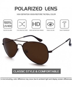 Aviator Metal Eyewear Small Face Men Women Teenager UV400 Polarized Sunglasses - Brown Frame + Tea Brown Lens - C417YG47ER9 $...