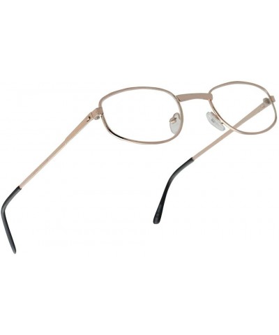 Oval Classic Nearsighted Distance Negative Strengths - Gold Frame - C218R9XZRLS $30.41