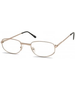 Oval Classic Nearsighted Distance Negative Strengths - Gold Frame - C218R9XZRLS $17.03