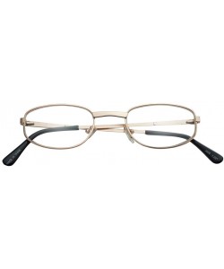 Oval Classic Nearsighted Distance Negative Strengths - Gold Frame - C218R9XZRLS $17.03