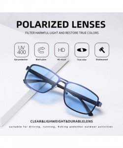 Sport Man Outdoor Sunglasses-Polarized Square Driving Shade Glasses-Fashion Eyewear - A - CY190ED3L8T $33.20