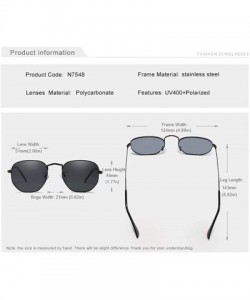 Aviator Genuine hexagon pilot sunglasses men fashion polarized UV400 ultra light - Gun/Gray - CX18XSZ7L7N $20.39