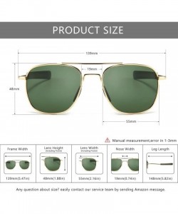 Men's Military Style Polarized Pilot Aviator Sunglasses Bayonet Temples ...