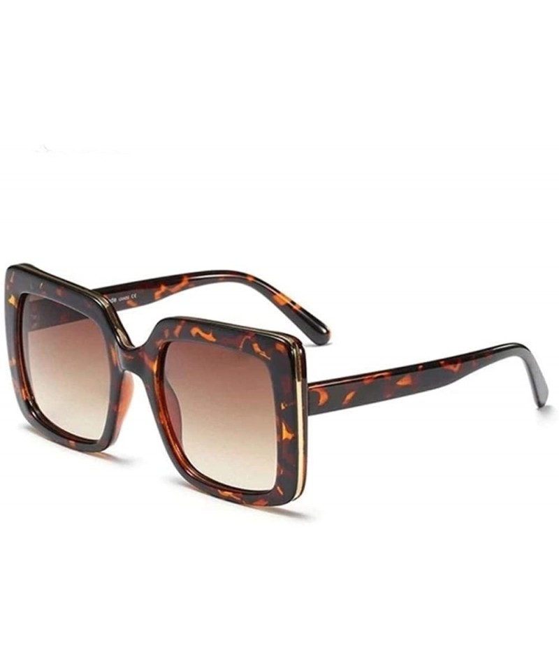 Square Square Fashion Women's sunglasses - Oversized Shades - Leopard Tea - CK18XRZC9RU $19.15