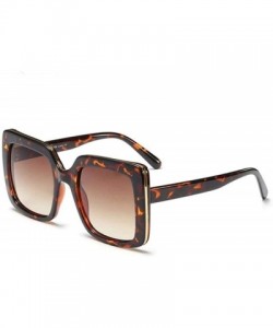 Square Square Fashion Women's sunglasses - Oversized Shades - Leopard Tea - CK18XRZC9RU $19.15