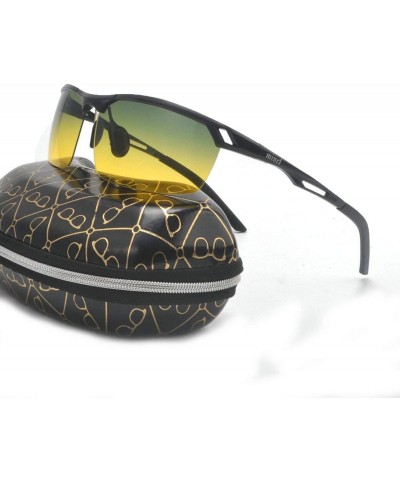 Goggle Fashion Glasses dual use Polarized Sunglasses - Black Frame Day and Night - CC18QZS4G9U $13.58