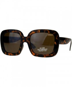 Oversized Vintage Fashion Sunglasses Womens Oversized Square 60's Shades UV 400 - Tortoise (Brown) - CS18C8E59ZS $10.63