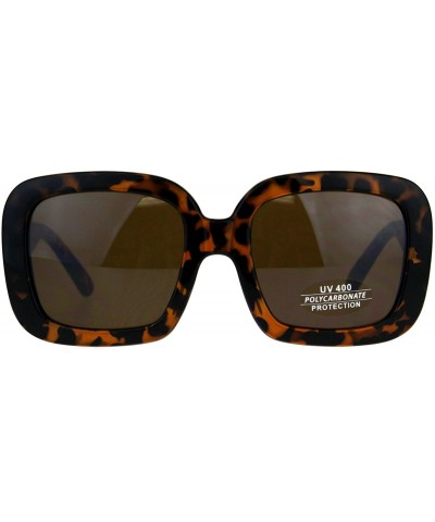 Oversized Vintage Fashion Sunglasses Womens Oversized Square 60's Shades UV 400 - Tortoise (Brown) - CS18C8E59ZS $10.63