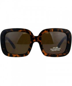 Oversized Vintage Fashion Sunglasses Womens Oversized Square 60's Shades UV 400 - Tortoise (Brown) - CS18C8E59ZS $10.63