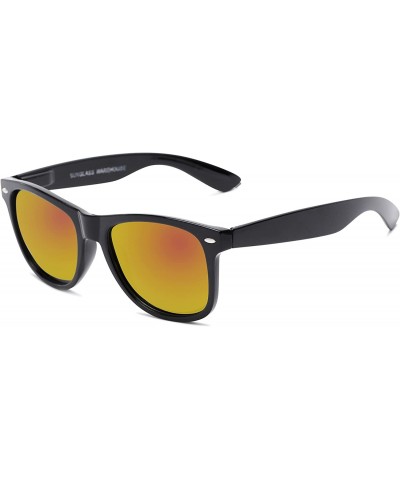 Square Sunglass Warehouse Garnet- Polarized Plastic Retro Square Men's & Women's Full Frame Sunglasses - CG12O8QBX5E $15.87