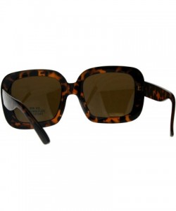 Oversized Vintage Fashion Sunglasses Womens Oversized Square 60's Shades UV 400 - Tortoise (Brown) - CS18C8E59ZS $10.63