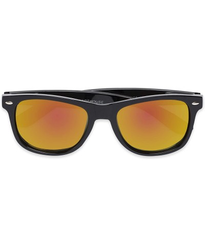 Square Sunglass Warehouse Garnet- Polarized Plastic Retro Square Men's & Women's Full Frame Sunglasses - CG12O8QBX5E $15.87