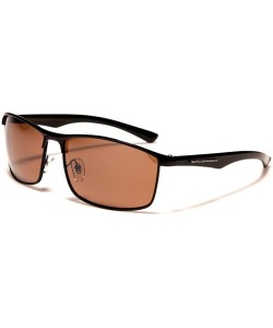 Rectangular Brown Blue Blocker Lens Stylish Modern Rectangle Driving Sunglasses - Black - C51970498CR $14.15