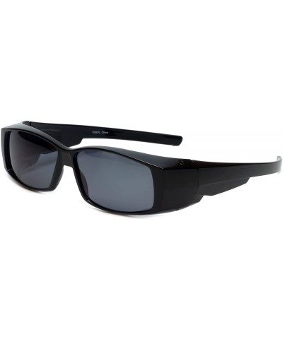 Sport Comfortable Polarized Fitover Sunglasses Wear-Over your Readers (7666PL) - Gloss Black - C212O8FXL04 $8.71