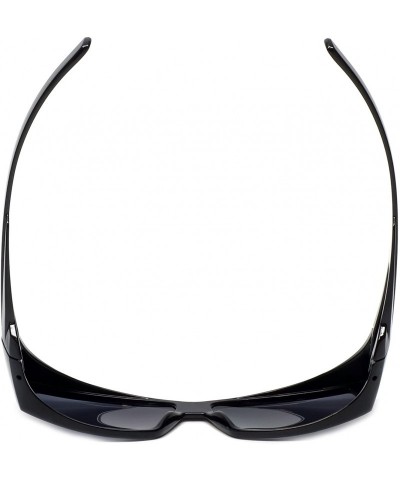 Sport Comfortable Polarized Fitover Sunglasses Wear-Over your Readers (7666PL) - Gloss Black - C212O8FXL04 $8.71