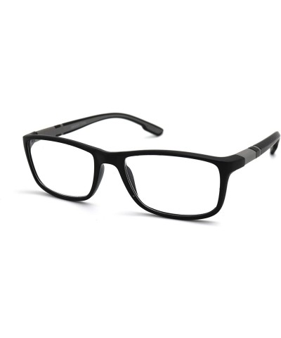 Rectangular Soft Matte Black w/ 2 Tone Reading Glasses Spring Hinge 0.74 Oz - Z1 Matte Black Matte Grey - CN18SYOGEHA $14.85