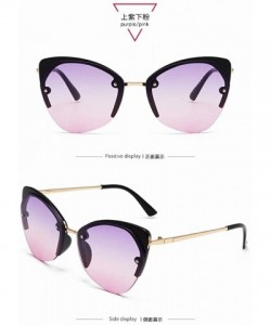 Cat Eye Women'S Sunglasses - Marine Film - Cat'S Eye - Half Frame Sunglasses - Fashion Glasses - Style 7 - CO18UGIQ87A $14.60