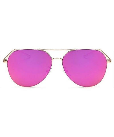 Round 2019 Rose Gold Sunglasses Women Men Shades Brand Designer Mirror Sun Glasses Female Metal Frame Sunglass - CZ18WTGWCY2 ...