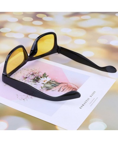 Rectangular Unisex Cycling Sunglasses Goggles Outdoor Sports Fishing Night Vision - Yellow - CN18K2O27QR $7.76