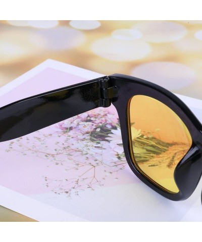 Rectangular Unisex Cycling Sunglasses Goggles Outdoor Sports Fishing Night Vision - Yellow - CN18K2O27QR $7.76