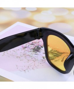 Rectangular Unisex Cycling Sunglasses Goggles Outdoor Sports Fishing Night Vision - Yellow - CN18K2O27QR $7.76