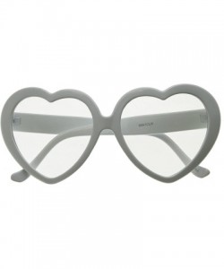 Oversized Womens Oversized Heart Shaped Clear Lens Sunglasses (White) - CN11J49XOFD $12.32