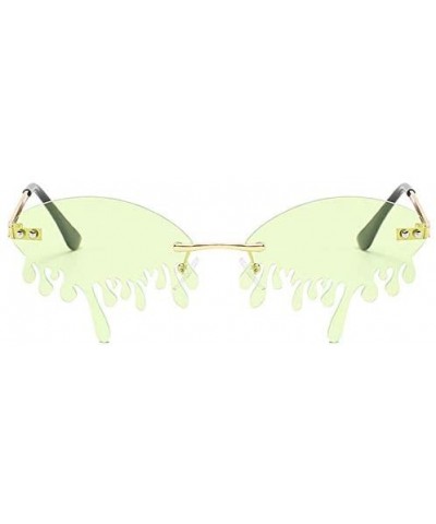 Round Color Lens Sunglasses Stylish Sunnies Eyewear Metal Sunglasses - 5016 - Green(gold Frame) - CT19CGLC6AN $10.29