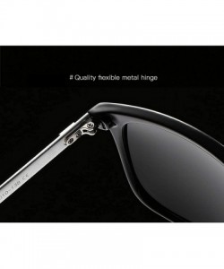 Square Polarized Sunglasses for Men Women-Classic Style- Aluminum Frame UV Protection 8078 - Black - CY198QURRNX $8.34