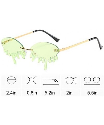 Round Color Lens Sunglasses Stylish Sunnies Eyewear Metal Sunglasses - 5016 - Green(gold Frame) - CT19CGLC6AN $10.29