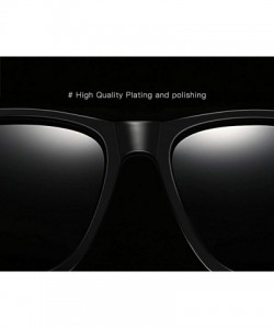 Square Polarized Sunglasses for Men Women-Classic Style- Aluminum Frame UV Protection 8078 - Black - CY198QURRNX $8.34