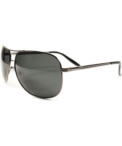 Oversized Classic Retro Fashion Air Force Style Polarized Oversized XXL Sunglasses - Gunmetal - CH18X93GH76 $11.26