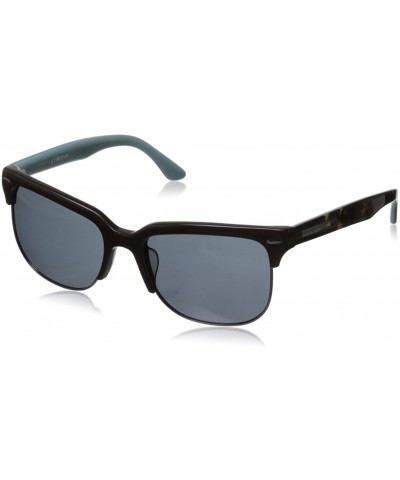 Round Classic Wayfarer HTG1006 C2 Polarized Round Sunglasses - Tow Tone Light Blue & Tortoise - CP11OCMV0I5 $63.54
