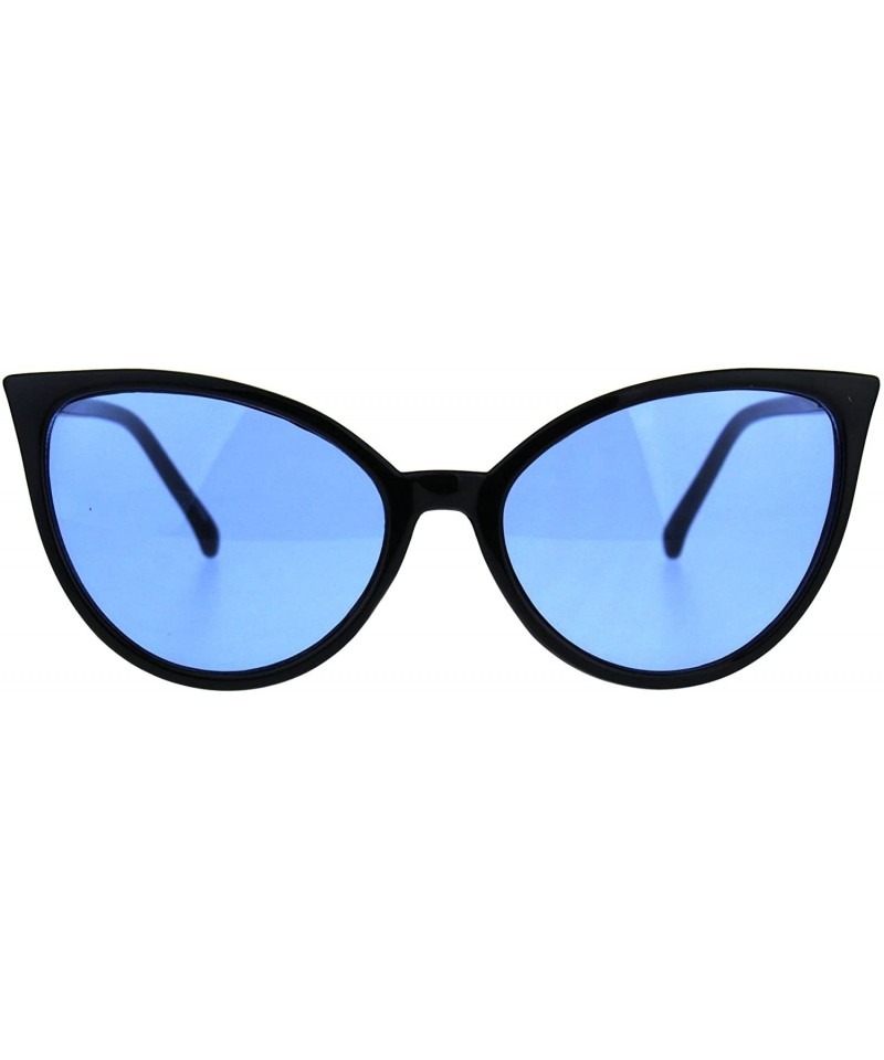 Womens Oversized Cat Eye Goth Pop Color Lens Plastic Sunglasses - Blue ...