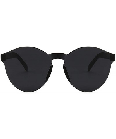 Round Unisex Fashion Candy Colors Round Outdoor Sunglasses Sunglasses - Black - C319086L620 $15.08