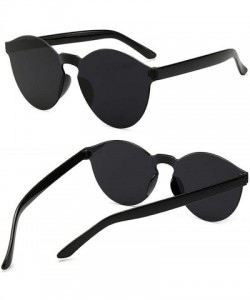 Round Unisex Fashion Candy Colors Round Outdoor Sunglasses Sunglasses - Black - C319086L620 $15.08