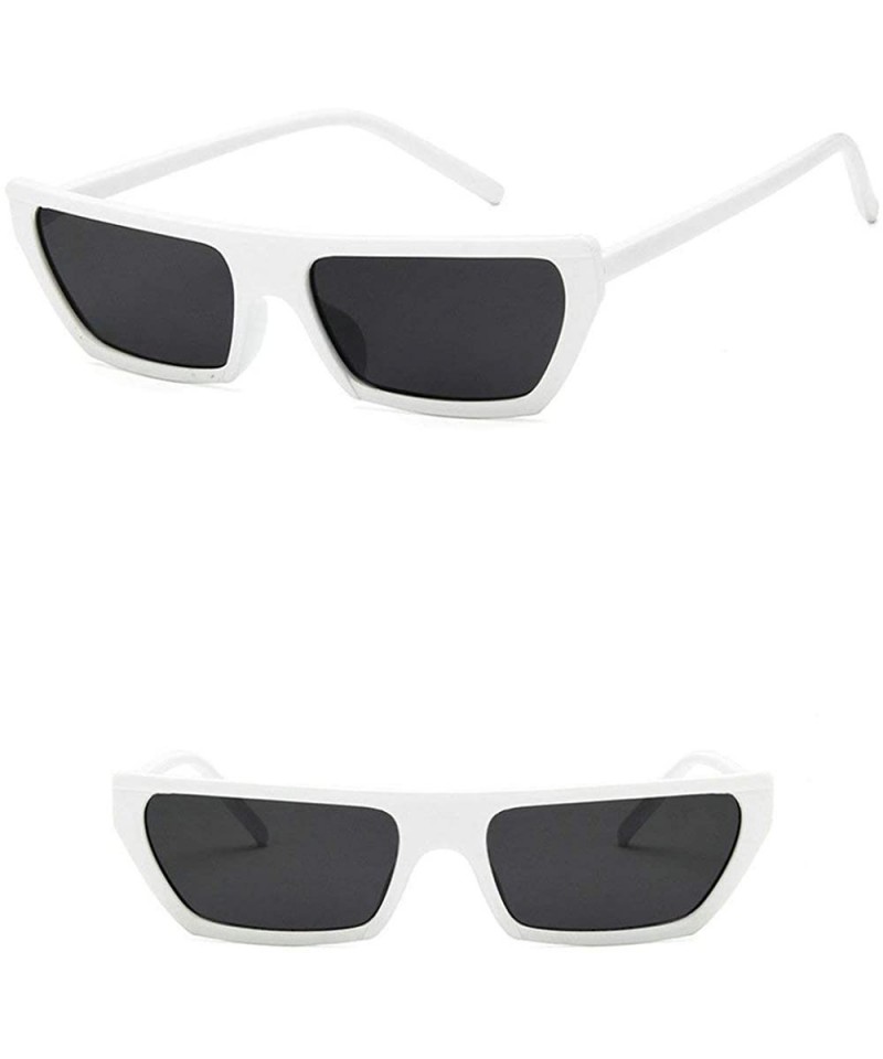Square 2020 new unisex fashion retro personality brand designer classic sunglasses UV400 - White - CY19325XHQR $15.33