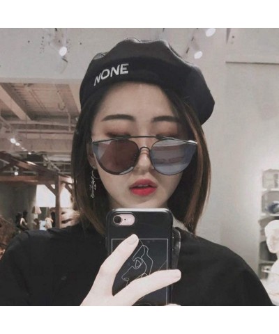 Oval Women Sunglasses Retro Bright Black Grey Drive Holiday Oval Non-Polarized UV400 - Bright Black Grey - CG18RLXD3M0 $21.10
