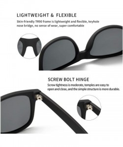 Square Mens Sunglasses Retro Polarized Sunglasses for Women Square Lightweight Frame Sun Glasses - CY19497YO2I $13.52
