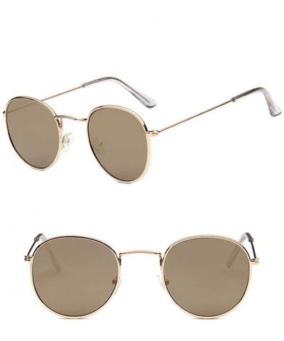 Round Round Mirror Sunglasses Women Metal Vintage Sun Glasses Female Classic - 6 - CD18R47LGR7 $27.38